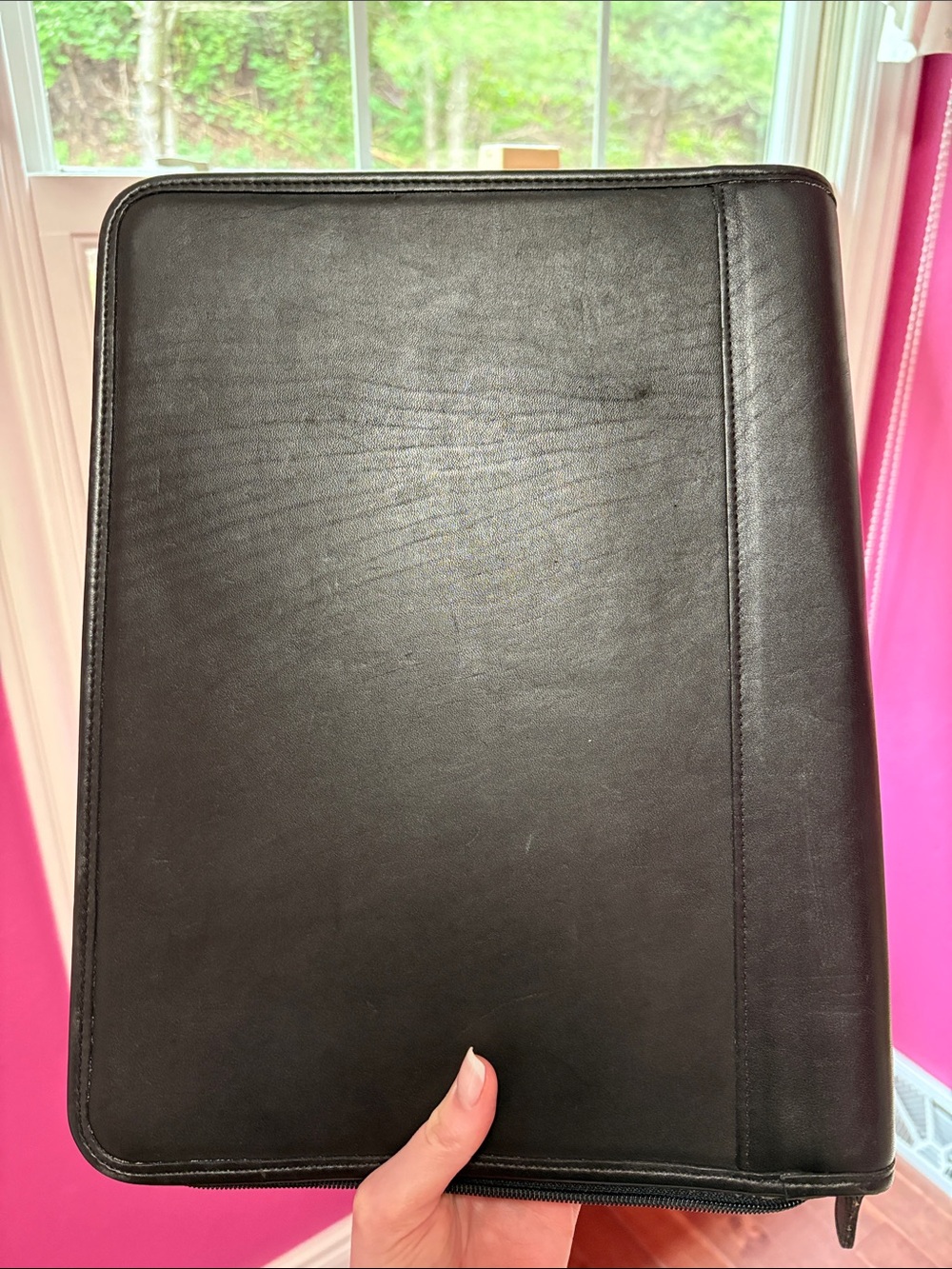 Coach Black Leather Zippered Tablet Portfolio Case - Picture 3 of 7